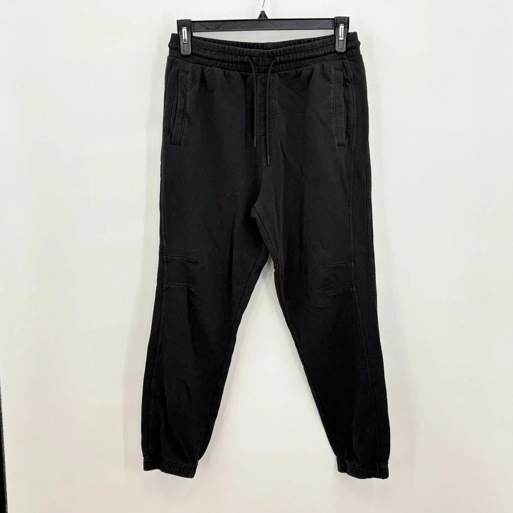 Gymshark Mens Black Tapered Joggers Sweatpants Medium A3A9K Cotton Panelled‎